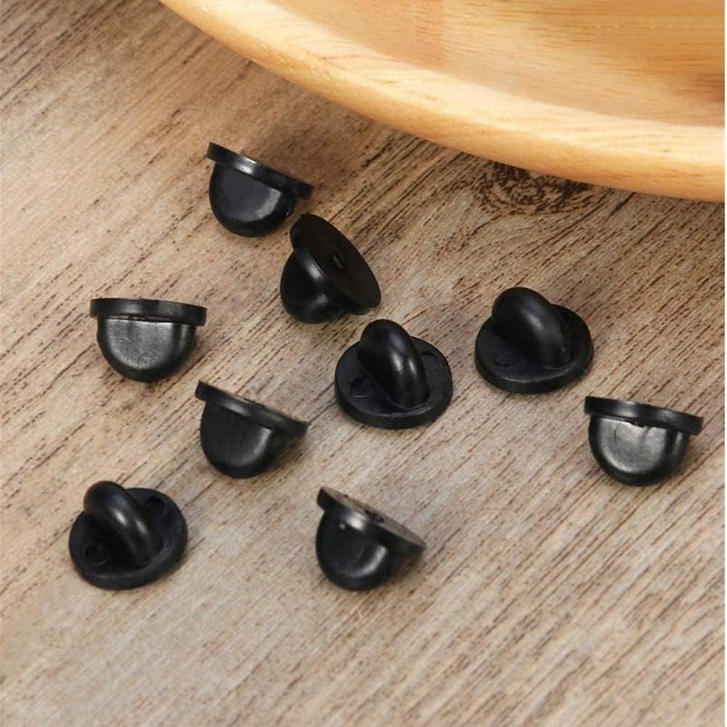 KASBEE Rubber Pin Backs, 50PCS Lapel Pin Backs, Pin Safety Backs for Brooch Tie Hat Badge Insignia, Black - Image 2
